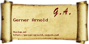 Gerner Arnold névjegykártya